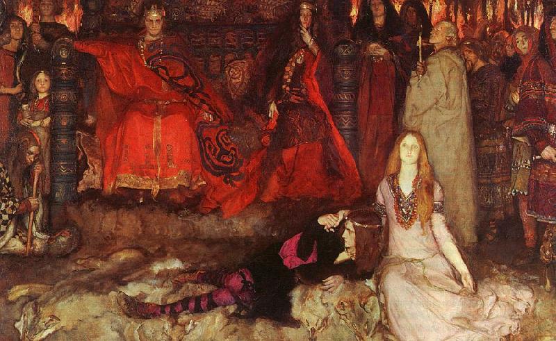 Edwin Austin Abbey The play scene in Hamlet